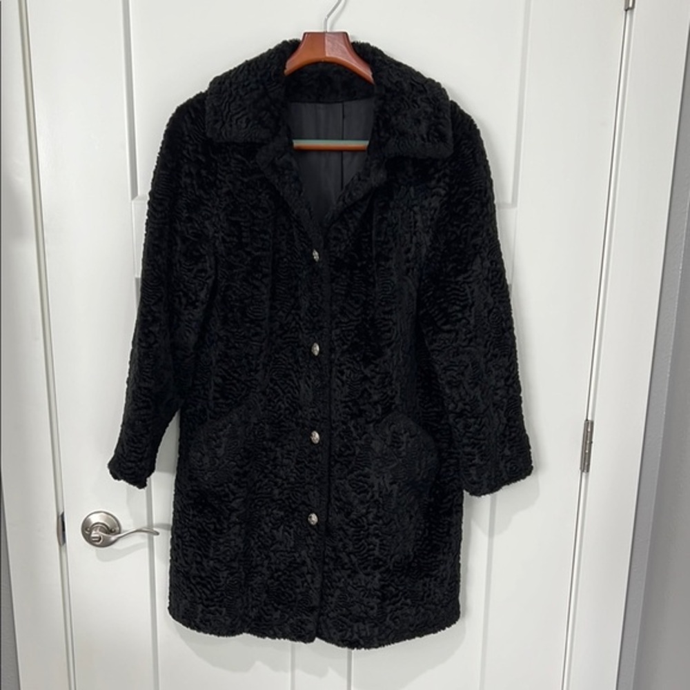 Vintage Susan Lynn Faux Fur Persian Lamb Pea Coat